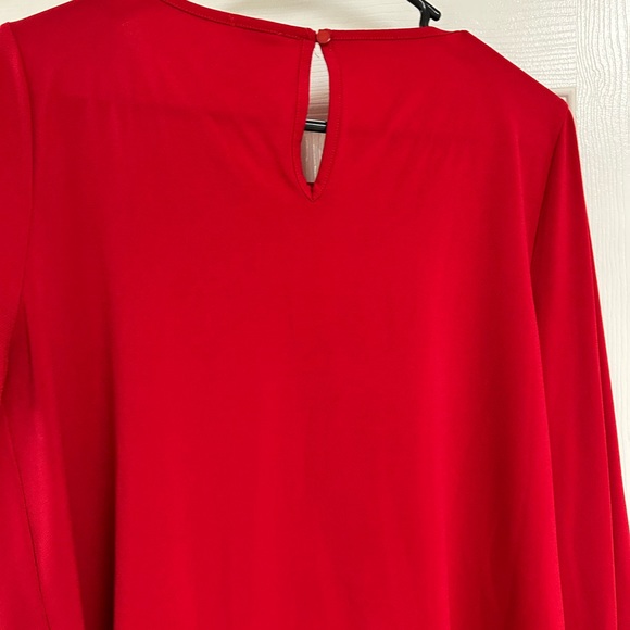 Cupid red long sleeve red elastic blouse stretchy fabric size M - Picture 4 of 6